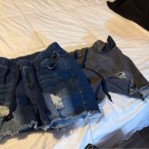 SHEIN Metallic Black Elastic-Waist Shorts